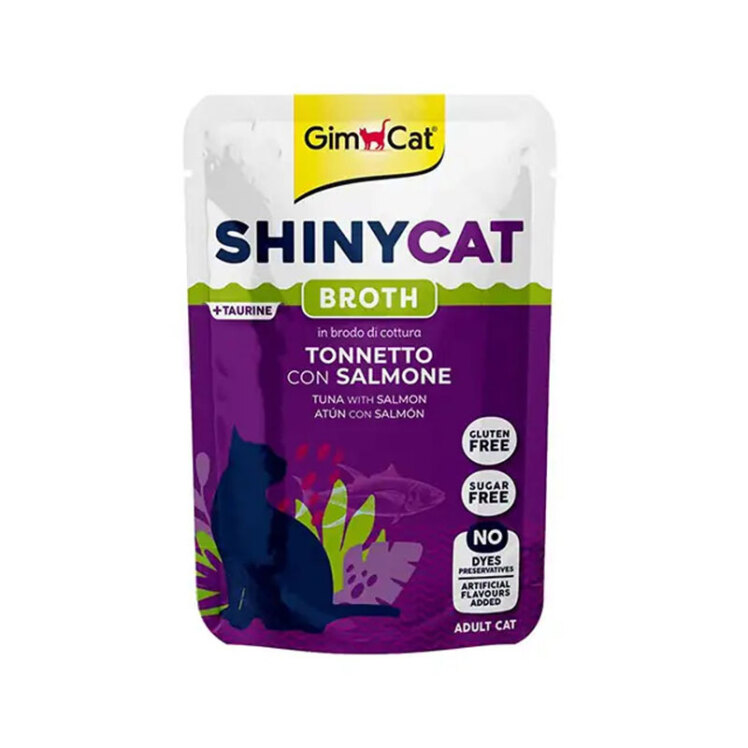  پوچ گربه جیم کت با طعم ماهی تن و سالمون GimCat ShinyCat وزن 70 گرم