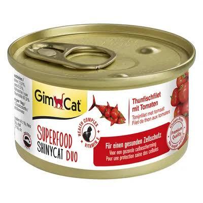 کنسرو غذای گربه جیم‌ کت با طعم ماهی تن و گوجه فرنگی GimCat Tuna Fillet and Tomato وزن 70 گرم
