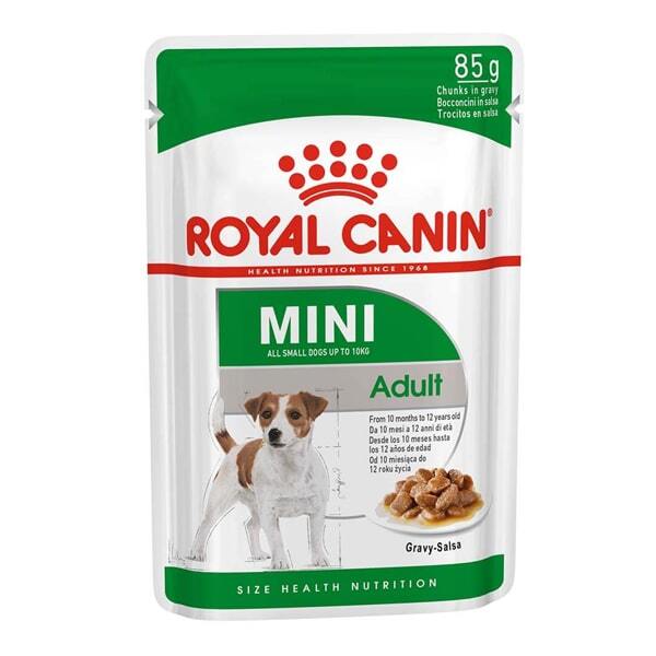 پوچ سگ مدل مینی ادالت 85گرمی رویال کنین (royal canin)