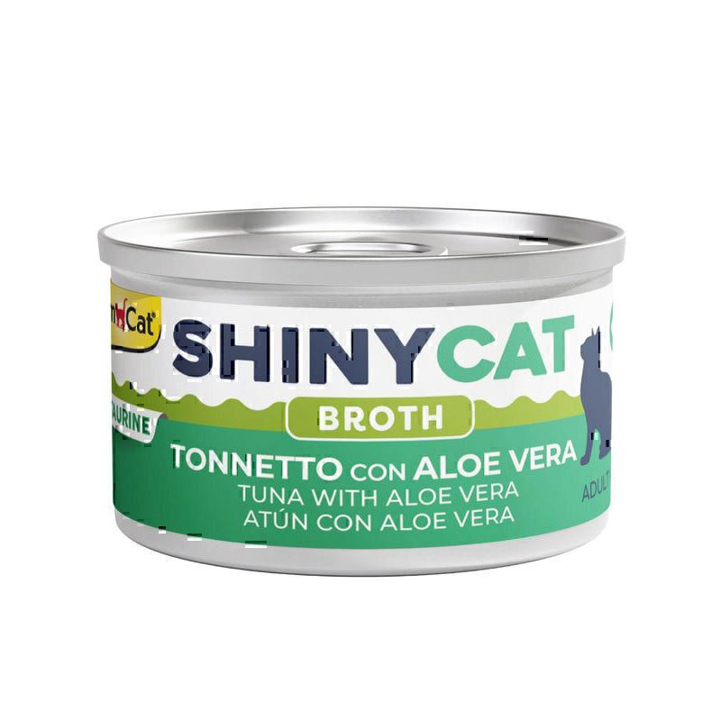 کنسرو غذای گربه جیم کت با طعم ماهی تن با آلوئه ورا در سس GimCat ShinyCat وزن 70 گرم 