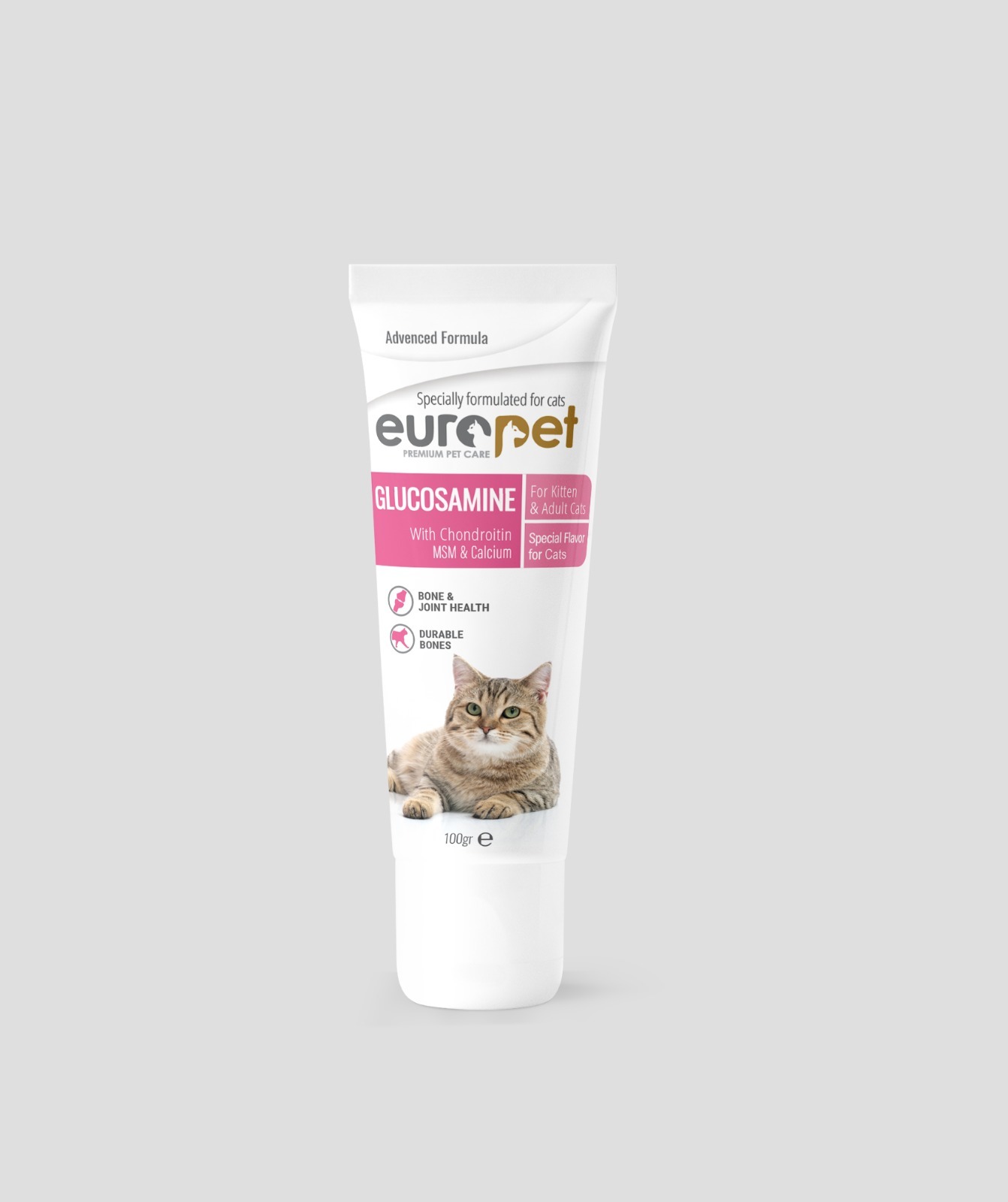  خمیر گلوکزامین گربه یوروپت Europet Cat Glucosamine وزن 100 گرم 