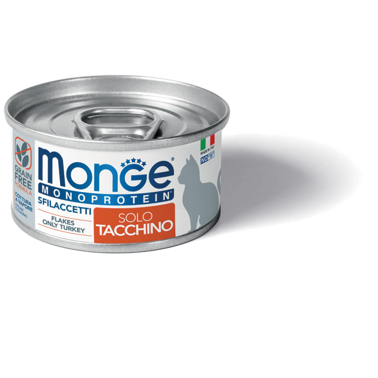کنسرو گربه مونژه Monoprotein Flakes Only Turkey وزن 80 گرم