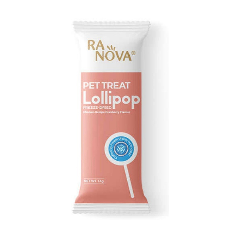  تشویقی آبنباتی گربه رانووا با طعم کرنبری Ranova Delicious Cranberry Lollipops for Cats بسته 1 عددی 