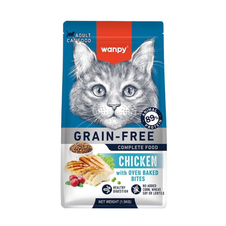 غذای خشک گربه ونپی با طعم مرغ Wanpy Complete Food وزن 1.5 کیلوگرم