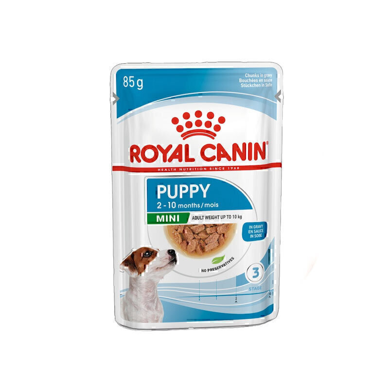  پوچ توله سگ نژاد کوچک رویال کنین Royal Canin Mini Puppy وزن ۸۵ گرم 
