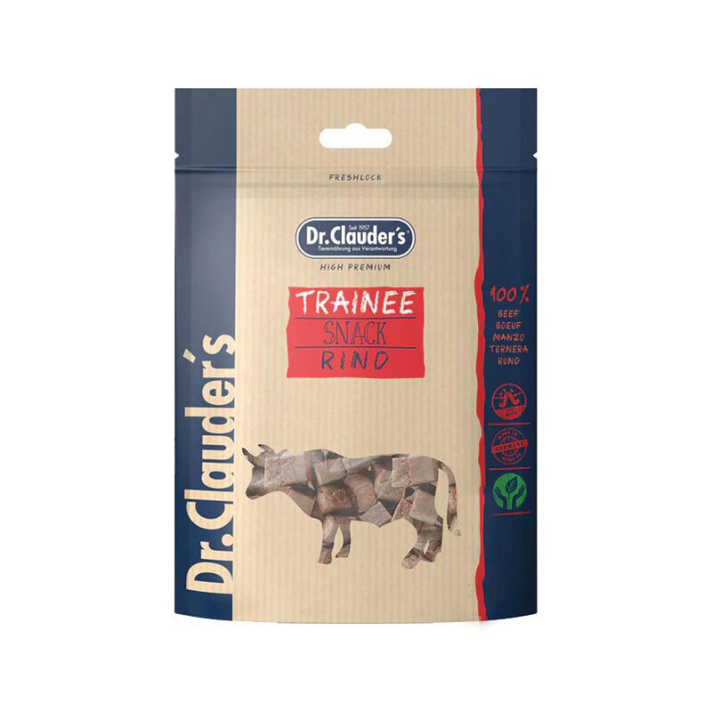تشویقی سگ بالغ دکتر کلادرز با طعم گوشت گاو Dr. Clauder’s Trainee Snack وزن 80 گرم