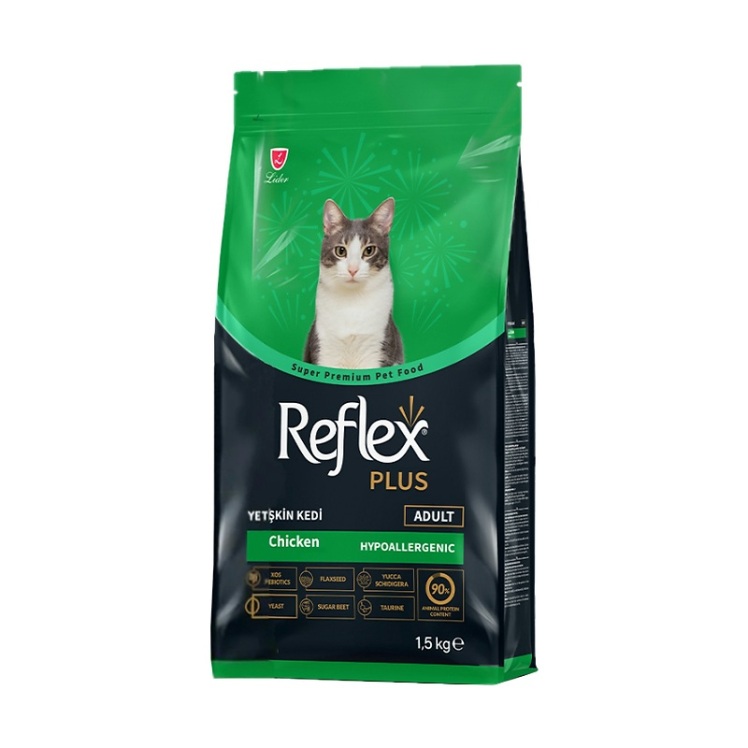 غذای خشک گربه بالغ با طعم مرغ رفلکس پلاس Reflex Plus Adult Chicken وزن 1.5 کیلوگرم