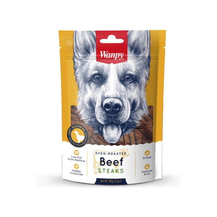 تشویقی سگ ونپی با طعم گوشت گاو Wanpy Beef Steaks وزن 100 گرم
