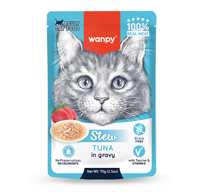 پوچ خورشتی گربه ونپی با ماهی تن WANPY Stew Tuna وزن 70 گرم