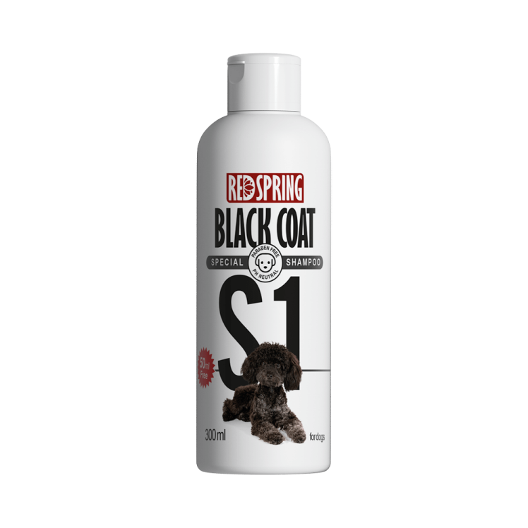 شامپو سگ S1 مخصوص مو‌های تیره و مشکی رداسپرینگ Redspring Black Coat Shampoo S1 حجم 300 میلی لیتر