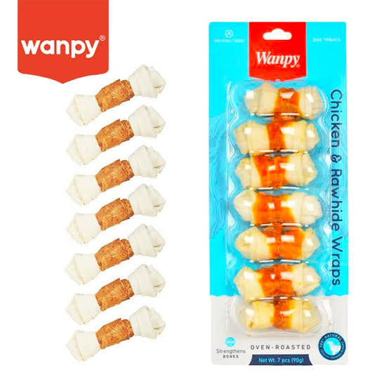  تشویقی سگ ونپی دو سر گره با طعم مرغ Wanpy Dog Treat With Chicken بسته 7 عددی 