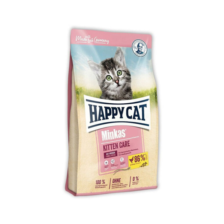 غذای خشک بچه گربه هپی کت با طعم گوشت مرغ Happy Cat Minkas Kitten وزن 10 کیلوگرم
