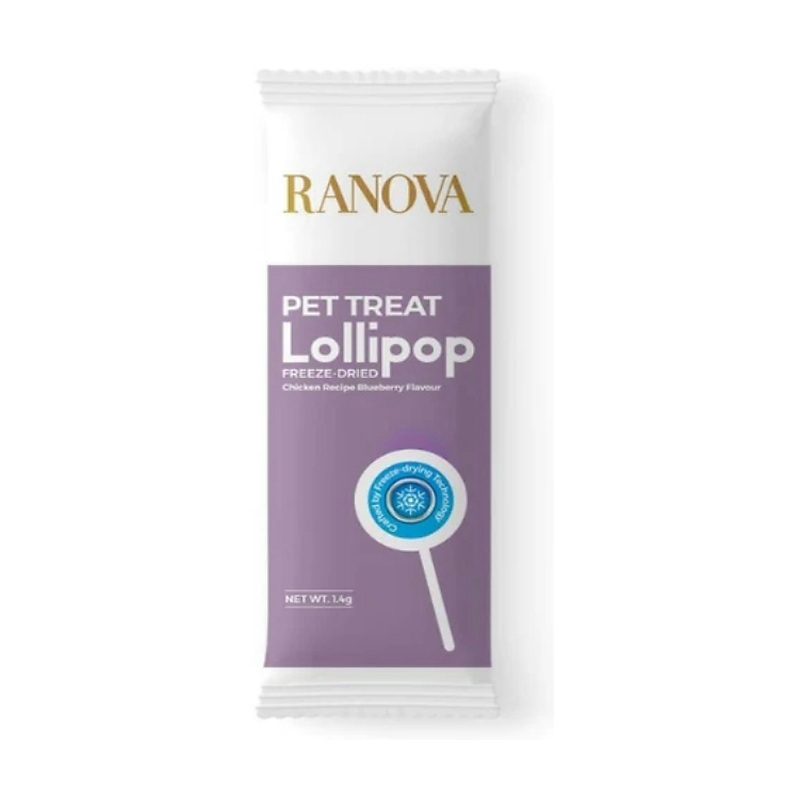 تشویقی آبنباتی گربه رانووا با طعم بلوبری Ranova Delicious Blueberry Lollipops for Cats بسته 1 عددی
