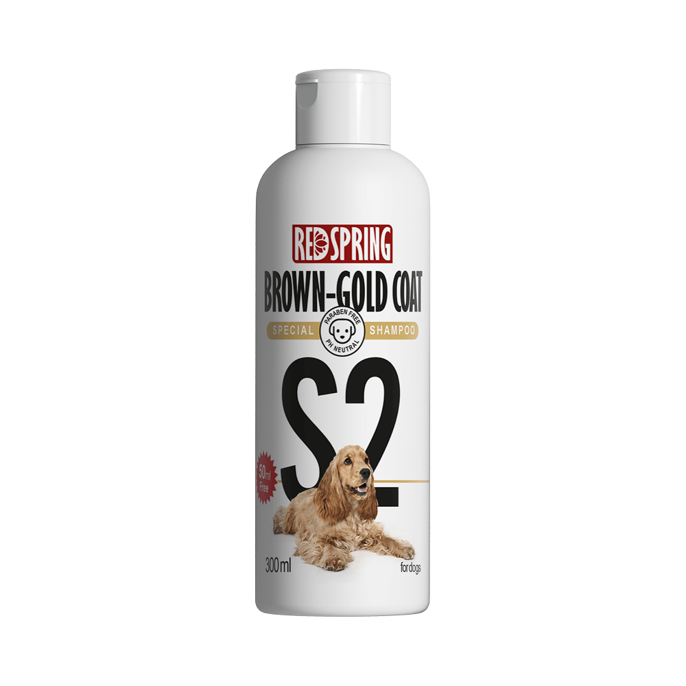  شامپو سگ S2 مخصوص مو‌های طلایی و قهوه‌ای رداسپرینگ Redspring Brown-Gold Coat Shampoo S2 حجم 300 میلی لیتر 