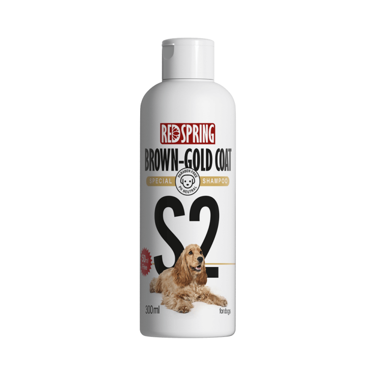 شامپو سگ S2 مخصوص مو‌های طلایی و قهوه‌ای رداسپرینگ Redspring Brown-Gold Coat Shampoo S2 حجم 300 میلی لیتر