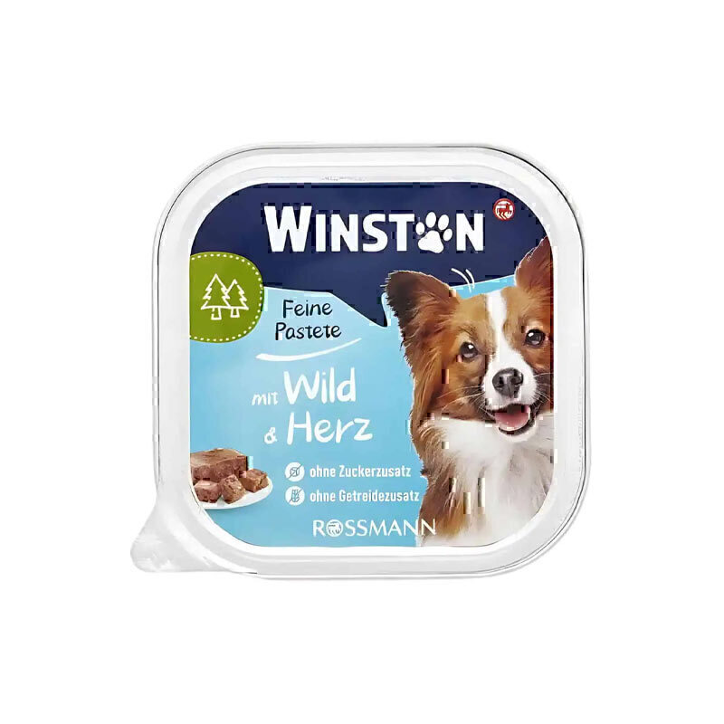  غذای کاسه ای سگ وینستون با طعم گوشت شکار و دل Winston Game & Heart وزن 150 گرم 