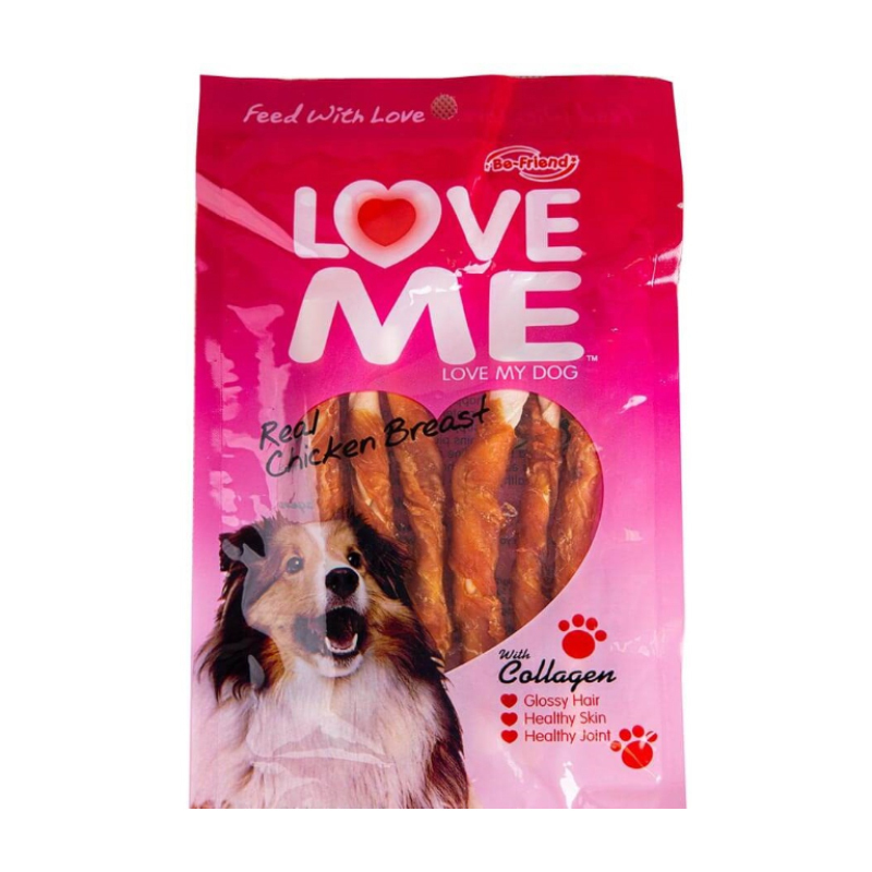 تشویقی سگ لاو می با طعم سینه مرغ Love Me Chicken Flavored Dog Treats وزن 60 گرم