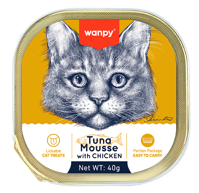 غذای کاسه ای گربه ونپی با طعم ماهی تن و مرغ Wanpy Tuna Mousse