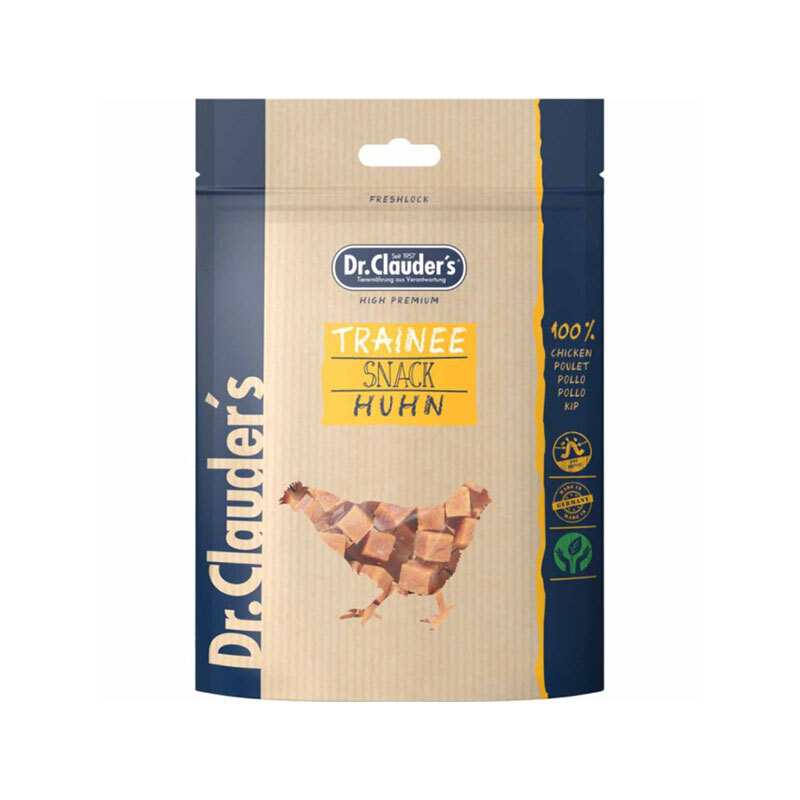 تشویقی سگ بالغ دکتر کلادرز با طعم مرغ Dr. Clauder’s Snack Trainee Chicken وزن 80 گرم