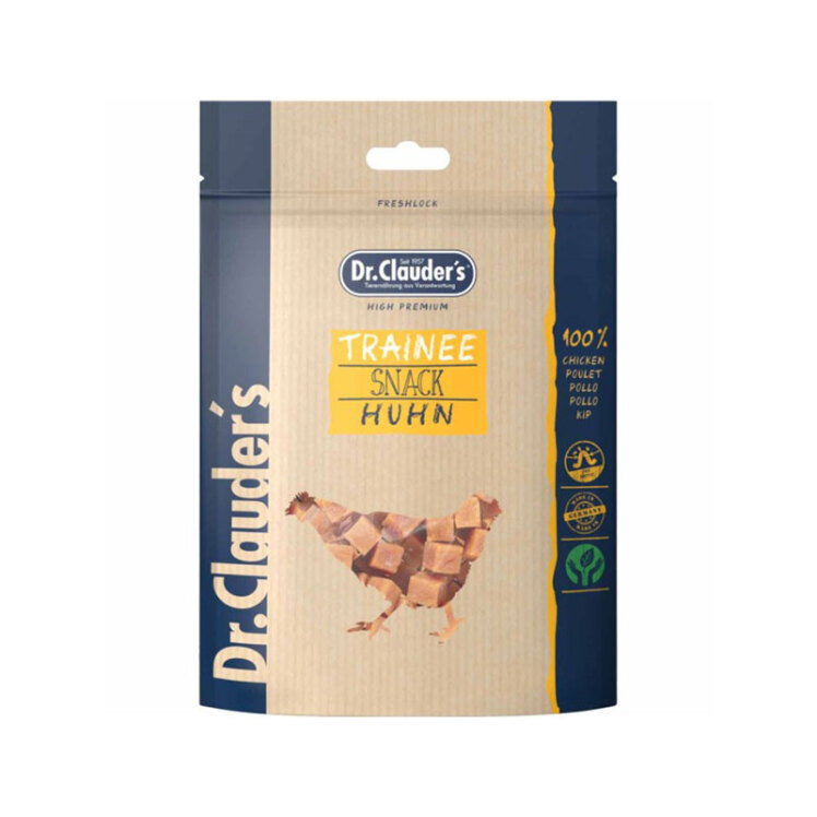 تشویقی سگ بالغ دکتر کلادرز با طعم مرغ Dr. Clauder’s Snack Trainee Chicken وزن 80 گرم