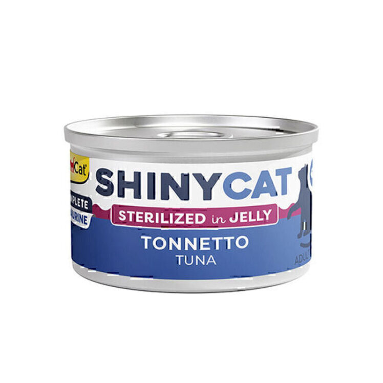 کنسرو غذای گربه عقیم شده جیم کت با طعم ماهی تن در ژله GimCat ShinyCat Sterilized Cats وزن 70 گرم