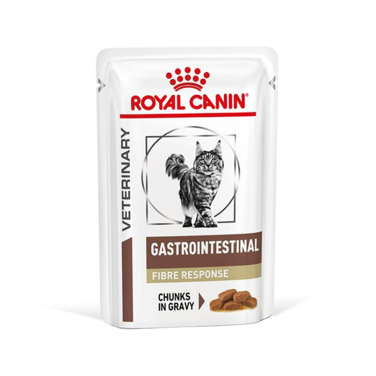 پوچ گربه درمانی مشکلات گوارشی رویال کنین Royal Canin Gastrointestinal Fibre Response وزن 85 گرم
