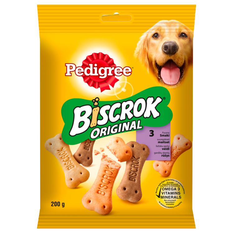 تشویقی سگ بیسکویتی پدیگری Pedigree Biscrok Multi Mix وزن 200 گرم