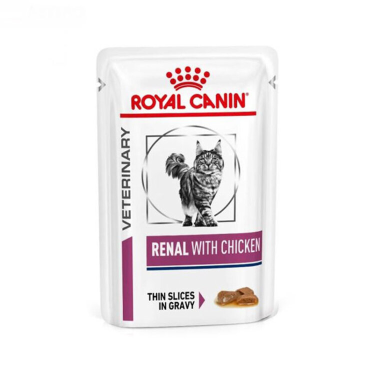 پوچ گربه رنال رویال کنین با طعم مرغ Royal Canin Cat Pouch Renal وزن ۸۵ گرم