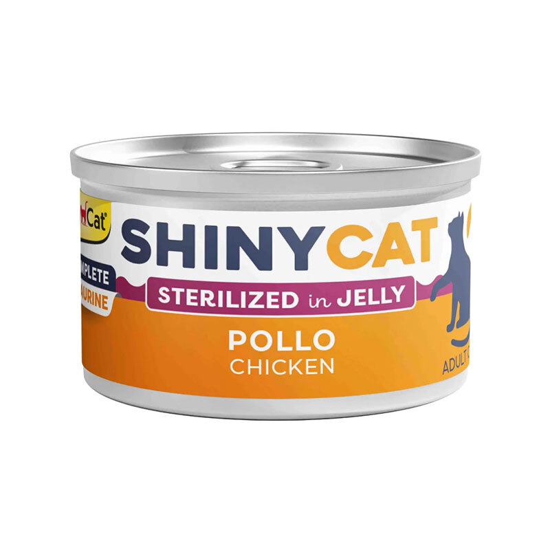  کنسرو غذای گربه عقیم شده جیم کت با طعم مرغ در ژله GimCat ShinyCat Sterilized Cats وزن 70 گرم 