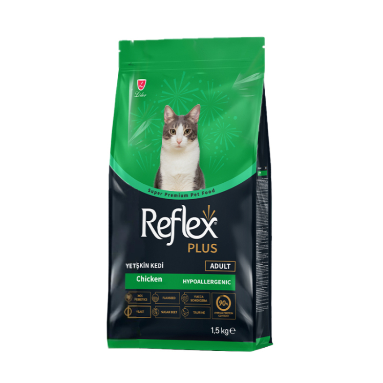 غذای خشک گربه بالغ با طعم مرغ رفلکس پلاس Reflex Plus Adult Chicken وزن 1.5 کیلوگرم