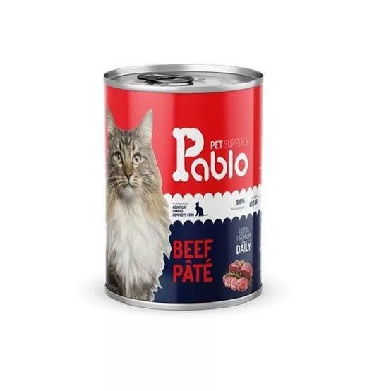  کنسرو گربه بالغ پابلو pablo مدل Pate طعم گوشت وزن 400 گرم 