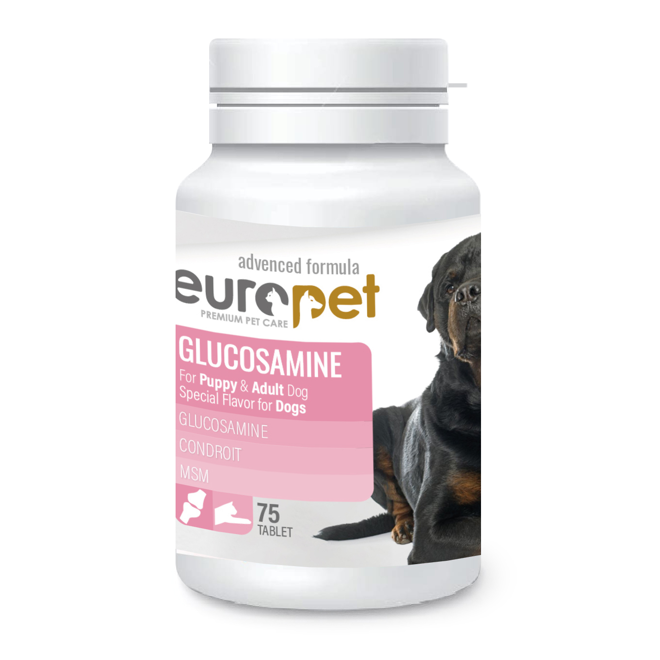 قرص گلوکزامین سگ یوروپت Europet Dog Glucosamine Tablet بسته 75 عددی