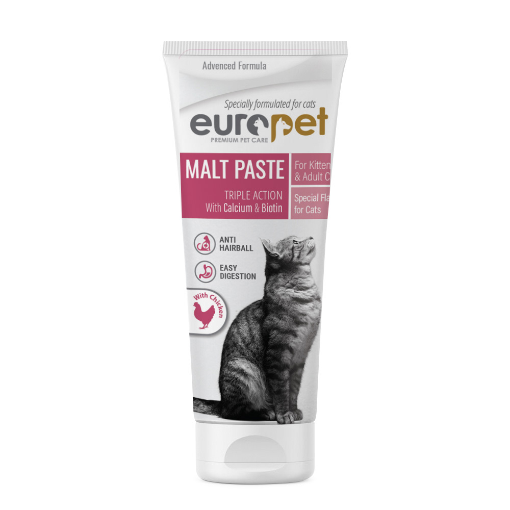 خمیر مالت گربه با طعم مرغ یوروپت Europet Cat Malt Paste With Chicken وزن 100 گرم
