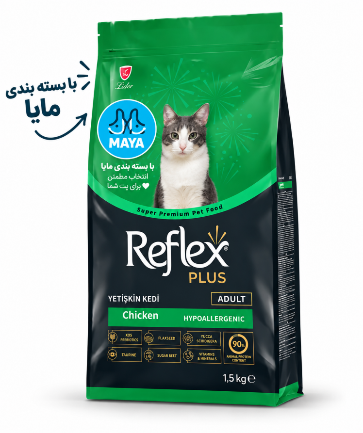 غذای خشک گربه بالغ با طعم مرغ رفلکس پلاس Reflex Plus Adult Chicken وزن 500 گرم