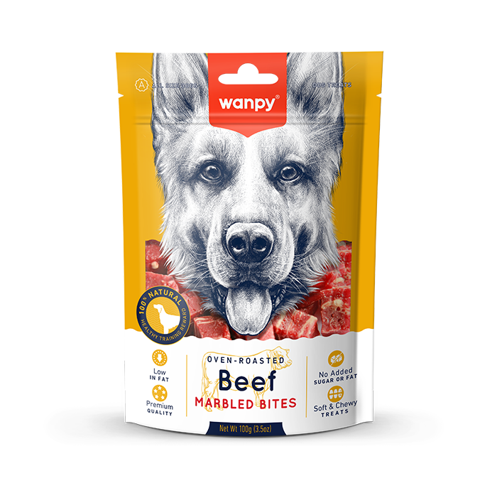 تشویقی سگ تریکسی مدل Beef Marbled Bites با گوشت گاو