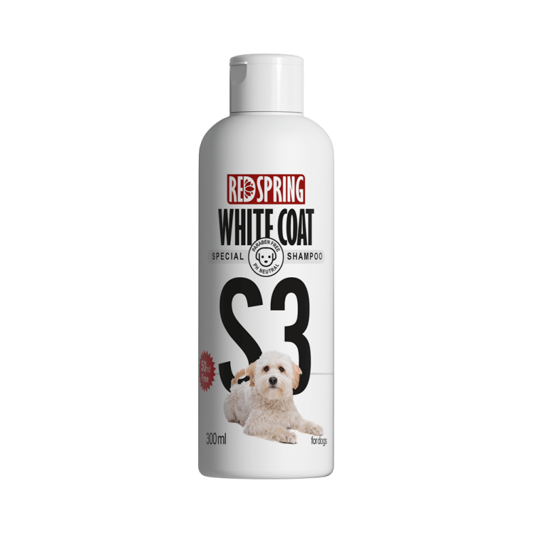 شامپو سگ S3 مخصوص مو‌های سفید و روشن رداسپرینگ Redspring White Coat Shampoo S3 حجم 300 میلی لیتر